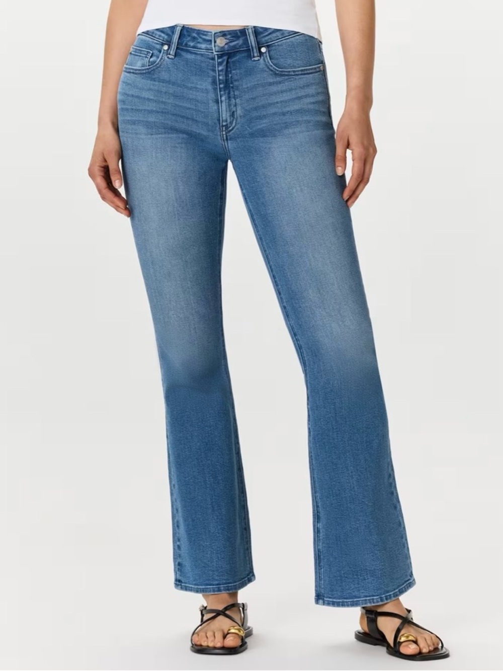 Quince Mid Blue Flared Wide-Leg Jeans 29W 32L